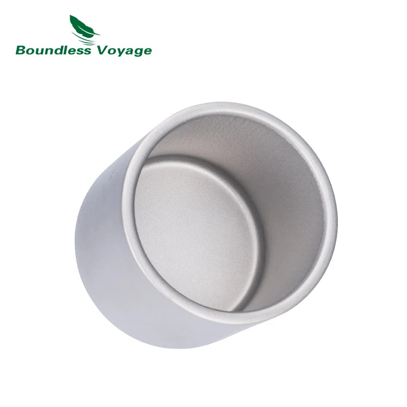 BOUNDLESS VOYAGE Titanium Double Wall Camping Mug Lightweight Travel Cup Ti3045D