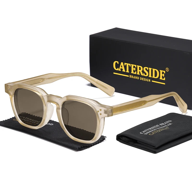 CATERSIDE Retro Punk Square Sunglasses UV400 Small Frame