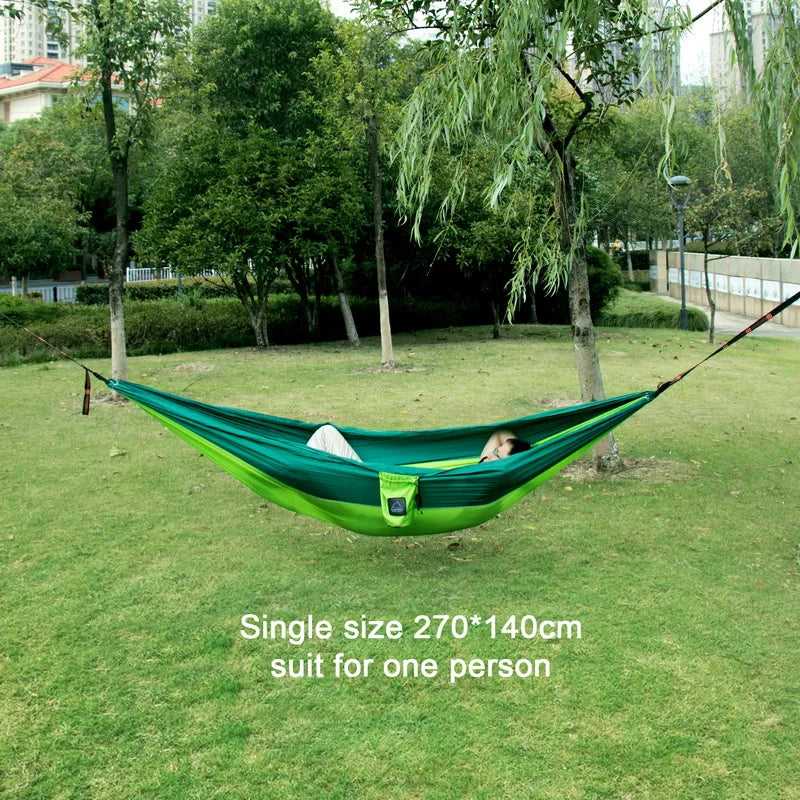 LEAFTOUR Portable Parachute Nylon Camping Hammock Single Double Outdoor Garden