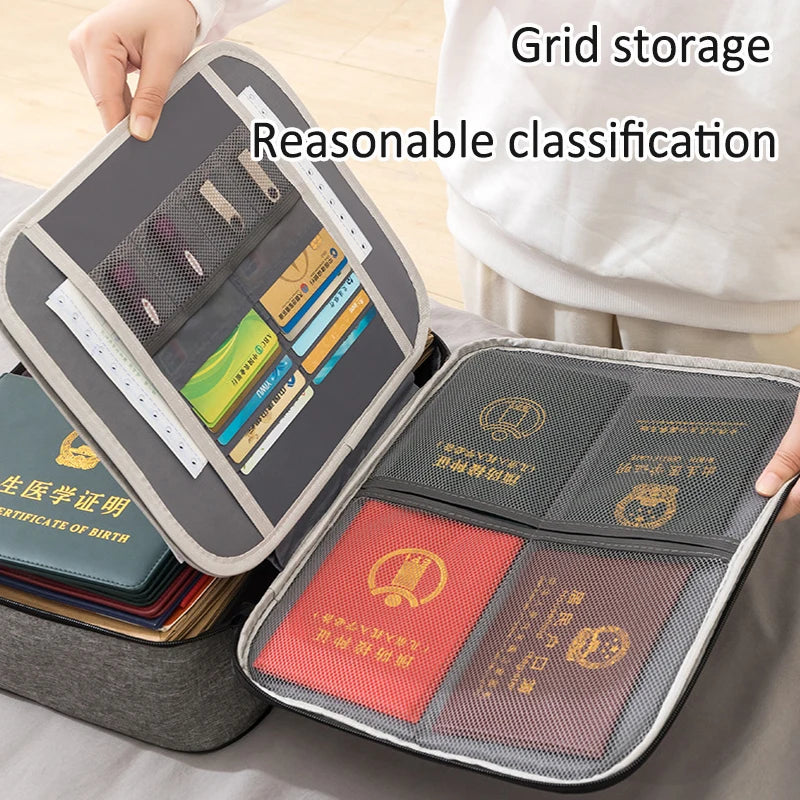 Large Capacity Home Document Storage Bag Passport Certificate Archive Organiser Folder Case
