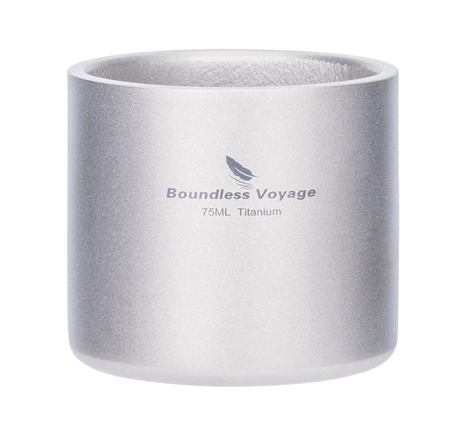 BOUNDLESS VOYAGE Titanium Double Wall Camping Mug Lightweight Travel Cup Ti3045D