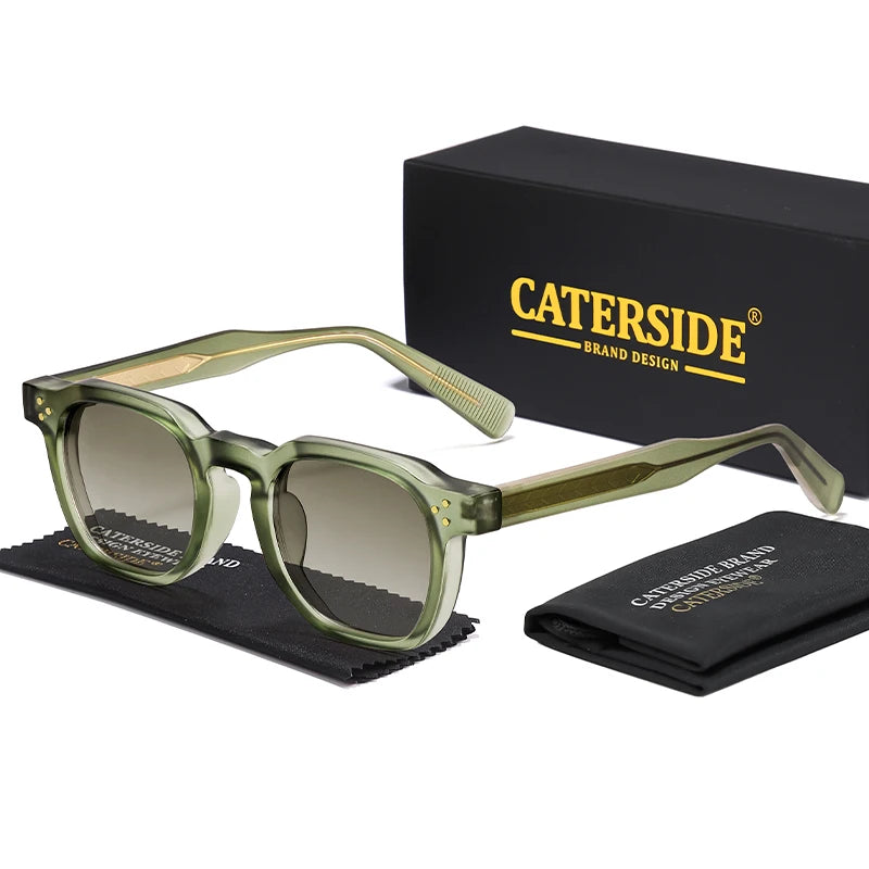 CATERSIDE Retro Punk Square Sunglasses UV400 Small Frame