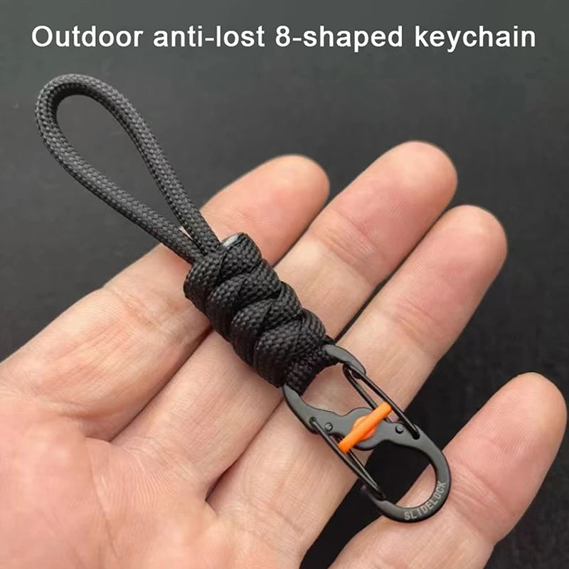 10cm Paracord Anti-Theft 8-Shaped Keychain Lock Portable Outdoor Lanyard Hanging Buckle Ring