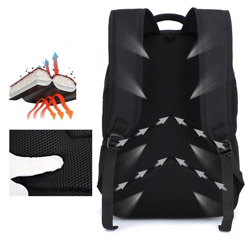 Anti Theft Laptop Backpack 17 Inch Waterproof USB Charging Business Travel Backpack with Air Cushion