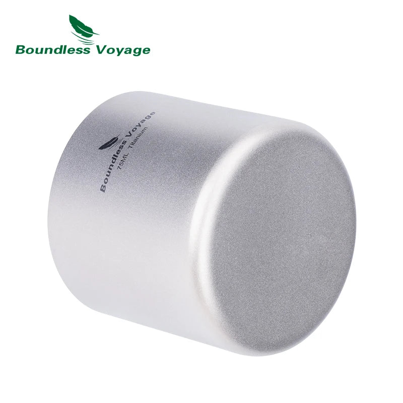BOUNDLESS VOYAGE Titanium Double Wall Camping Mug Lightweight Travel Cup Ti3045D