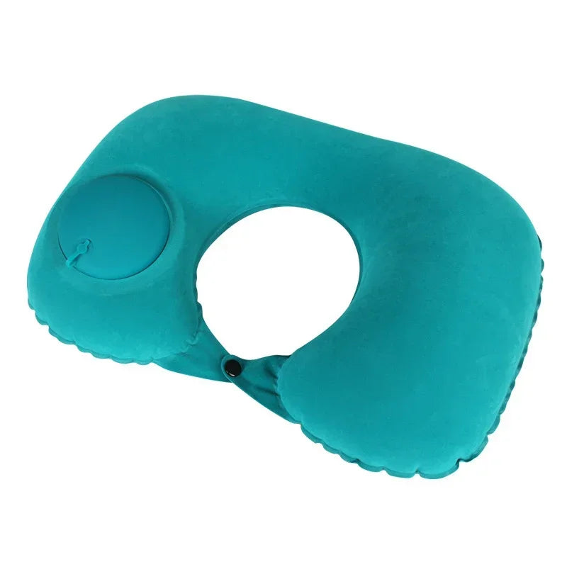MYSTYBLOOM Inflatable U Shape Neck Travel Pillow Folding Airplane Train Car Headrest
