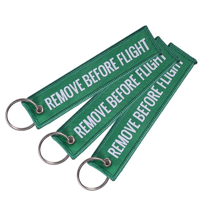 Remove Before Flight Woven Keychain Red Aviation Luggage Tag Gift
