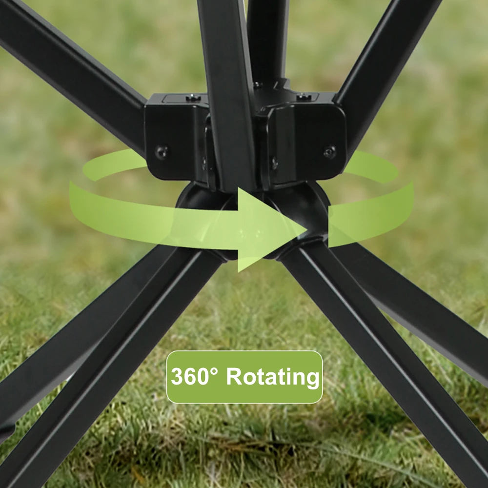 360 Degree Swivel Portable Camping Chair Compact Collapsible Folding Seat for Outdoor Travel Picnic
